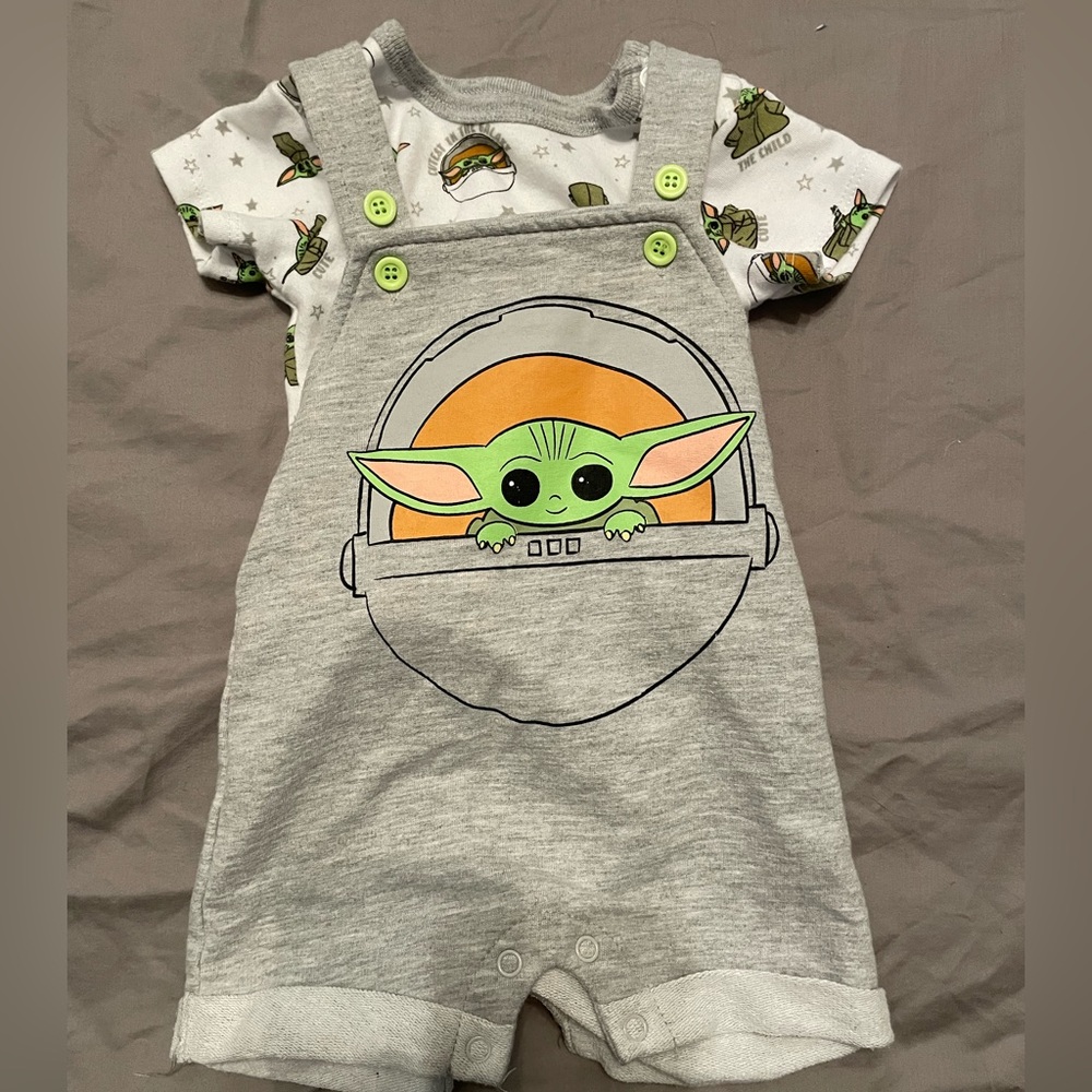 Baby Yoda Overall Set 3-6 months